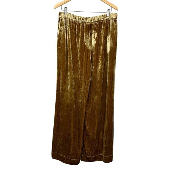 NWT Faherty Stretch Silk Velvet Genevieve Pants Green Size Large - Picture 6 of 11